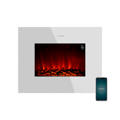 Calefactor vertical sin aspas ReadyWarm 8200 Bladeless de Cecotec color blanco y negro con mando a distancia