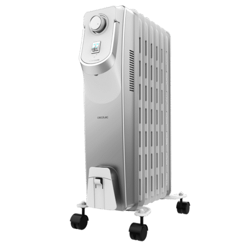 5886 Radiador de aceite Cecotec ReadyWarm 7000 Space de 7 módulos y 1500 W con ruedas y recogecables