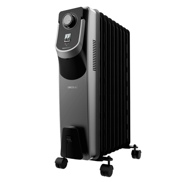 Radiador de aceite Cecotec ReadyWarm 7000 Space de 7 módulos y 1500 W con ruedas y recogecables
