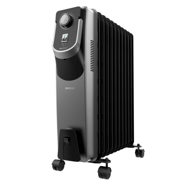 Radiador de aceite Cecotec ReadyWarm 7000 Space de 7 módulos y 1500 W con ruedas y recogecables