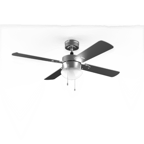 5940 Ventilador de techo blanco EnergySilence Aero 3600 Vision Full White vista frontal con luz encendida