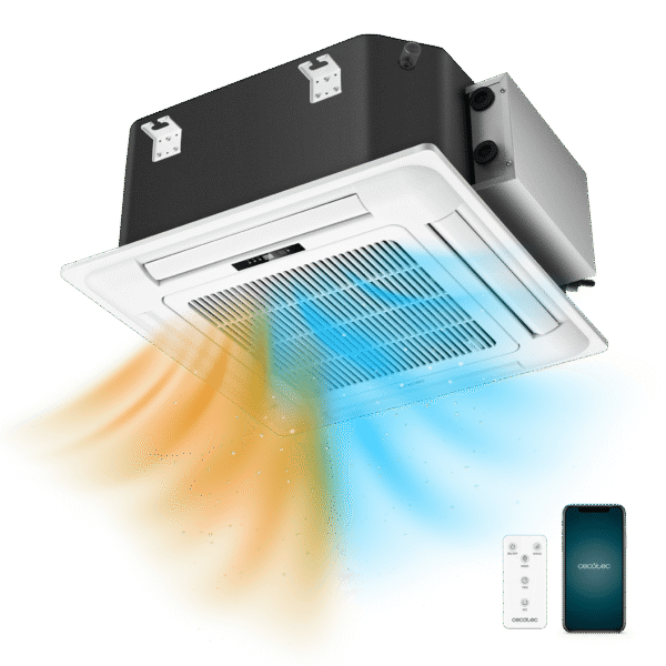 8149 Aire acondicionado portátil blanco Cecotec ForceClima 7100 Soundless vista frontal con panel de control