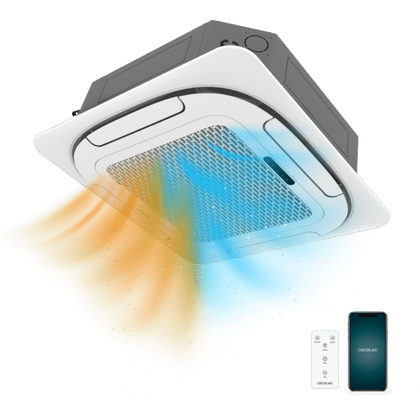 Aire acondicionado portátil blanco Cecotec ForceClima 7100 Soundless vista frontal con panel de control