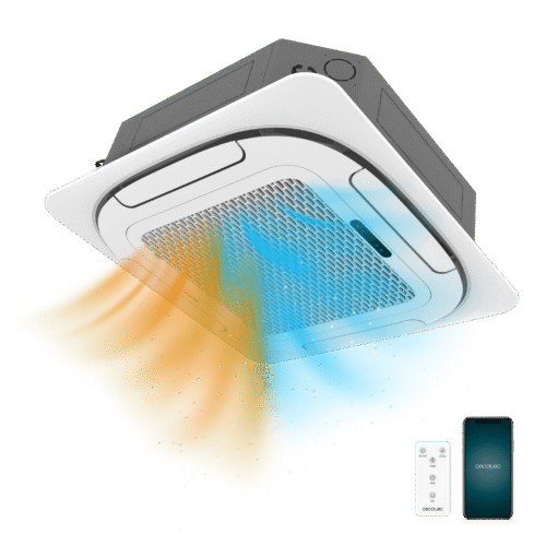 Aire acondicionado portátil blanco Cecotec ForceClima 7100 Soundless vista frontal con panel de control