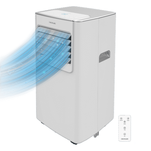 Aire acondicionado portátil blanco Cecotec ForceClima 7100 Soundless vista frontal con panel de control