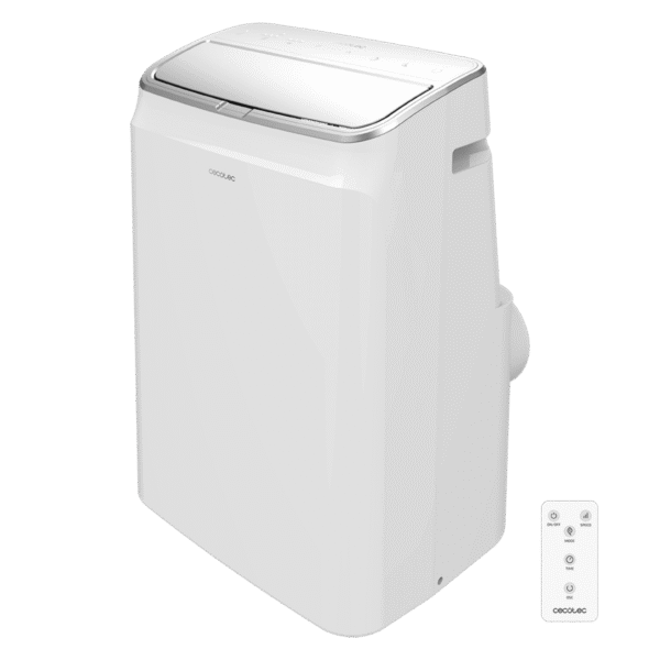 8176 Aire acondicionado portátil blanco Cecotec ForceClima 7100 Soundless vista frontal con panel de control