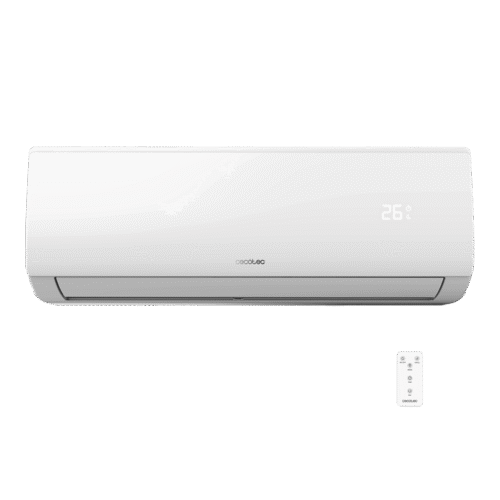 Aire acondicionado portátil blanco Cecotec ForceClima 7100 Soundless vista frontal con panel de control