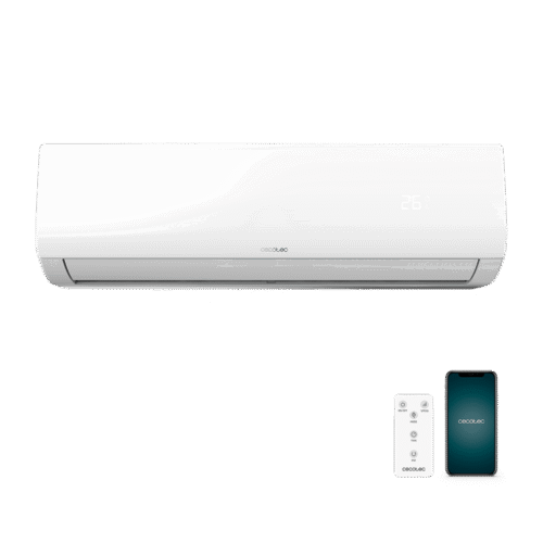 Aire acondicionado portátil blanco Cecotec ForceClima 7100 Soundless vista frontal con panel de control