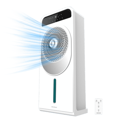 Calefactor vertical sin aspas ReadyWarm 8200 Bladeless de Cecotec color blanco y negro con mando a distancia