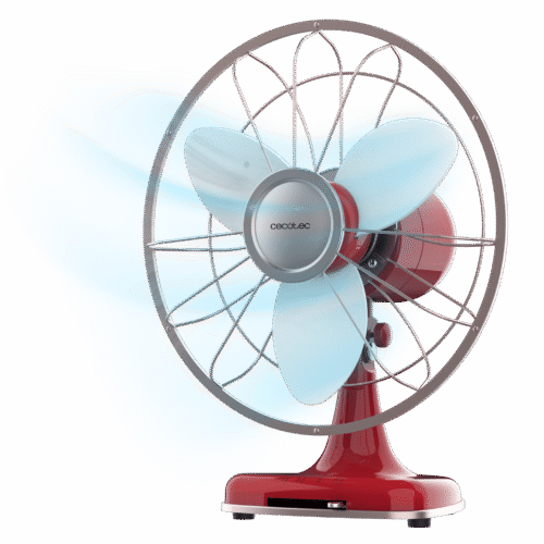 8219 Ventilador de sobremesa EnergySilence 1090 RetroDesk Design con acabado cromado y estilo vintage