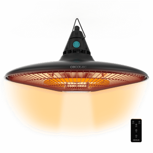 8262 Calefactor vertical sin aspas ReadyWarm 8200 Bladeless de Cecotec color blanco y negro con mando a distancia