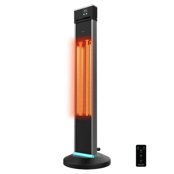 8264 Calefactor vertical sin aspas ReadyWarm 8200 Bladeless de Cecotec color blanco y negro con mando a distancia