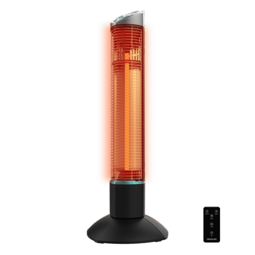 Calefactor vertical sin aspas ReadyWarm 8200 Bladeless de Cecotec color blanco y negro con mando a distancia