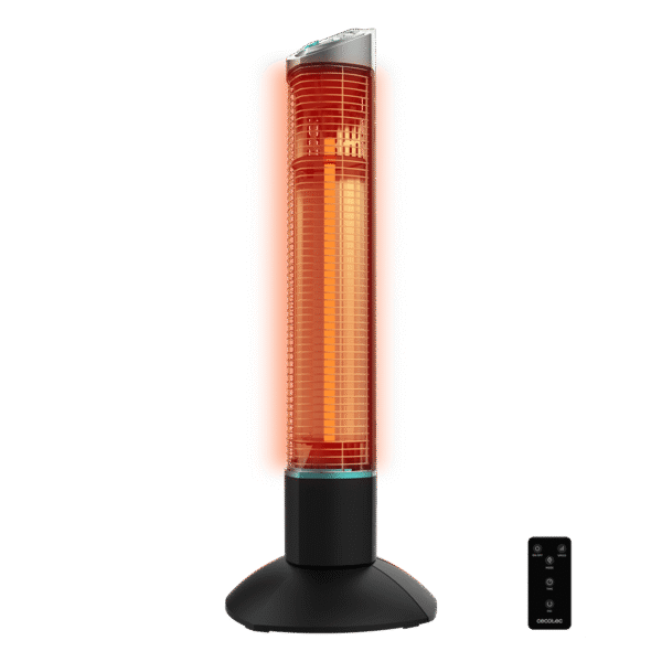 8265 Calefactor vertical sin aspas ReadyWarm 8200 Bladeless de Cecotec color blanco y negro con mando a distancia