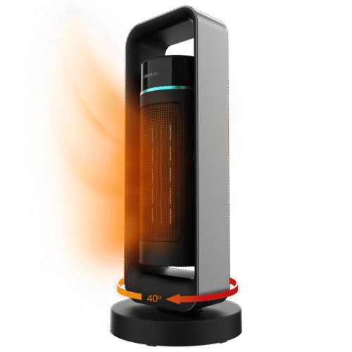 8272 Calefactor vertical sin aspas ReadyWarm 8200 Bladeless de Cecotec color blanco y negro con mando a distancia