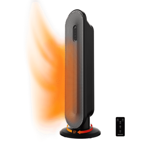 Calefactor vertical sin aspas ReadyWarm 8200 Bladeless de Cecotec color blanco y negro con mando a distancia