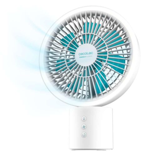 Ventilador de sobremesa Cecotec EnergySilence 8000 Portable Light Desk con luz LED encendida