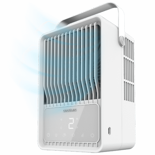 8358 Calefactor vertical sin aspas ReadyWarm 8200 Bladeless de Cecotec color blanco y negro con mando a distancia