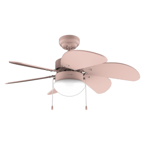 Ventilador de techo blanco EnergySilence Aero 3600 Vision Full White vista frontal con luz encendida