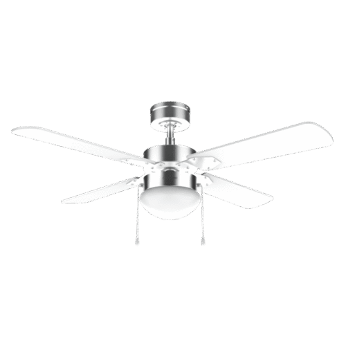 8459 Ventilador de techo blanco EnergySilence Aero 3600 Vision Full White vista frontal con luz encendida