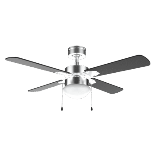 8460 Ventilador de techo blanco EnergySilence Aero 3600 Vision Full White vista frontal con luz encendida