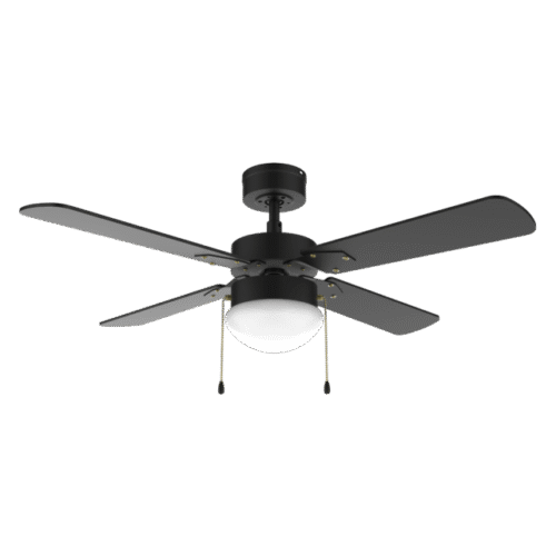 8461 Ventilador de techo blanco EnergySilence Aero 3600 Vision Full White vista frontal con luz encendida