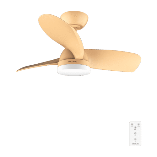 Ventilador de techo blanco EnergySilence Aero 3600 Vision Full White vista frontal con luz encendida