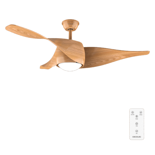 Ventilador de techo EnergySilence 4800 Light White con luz LED encendida y mando a distancia