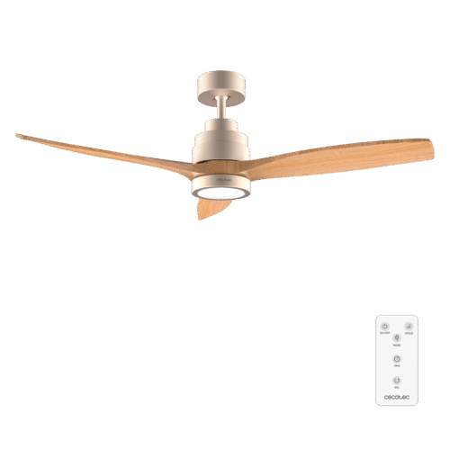 Ventilador de techo EnergySilence 4800 Light White con luz LED encendida y mando a distancia