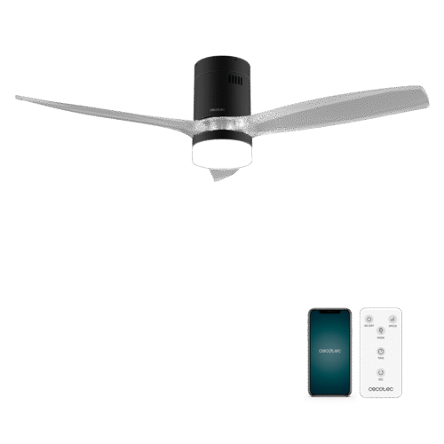 8499 Ventilador de techo EnergySilence 4800 Light White con luz LED encendida y mando a distancia