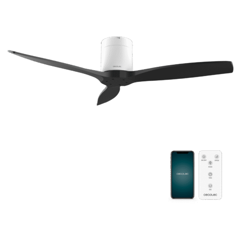 Ventilador de techo EnergySilence 4800 Light White con luz LED encendida y mando a distancia