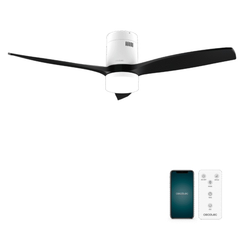 8528 Ventilador de techo EnergySilence 4800 Light White con luz LED encendida y mando a distancia