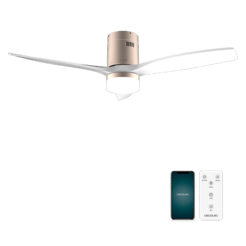 8531 Ventilador de techo EnergySilence 4800 Light White con luz LED encendida y mando a distancia