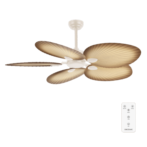 Ventilador de techo EnergySilence 4800 Light White con luz LED encendida y mando a distancia