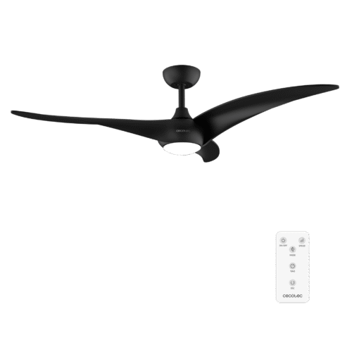 Ventilador de techo EnergySilence 4800 Light White con luz LED encendida y mando a distancia