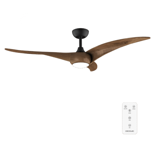 Ventilador de techo EnergySilence 4800 Light White con luz LED encendida y mando a distancia