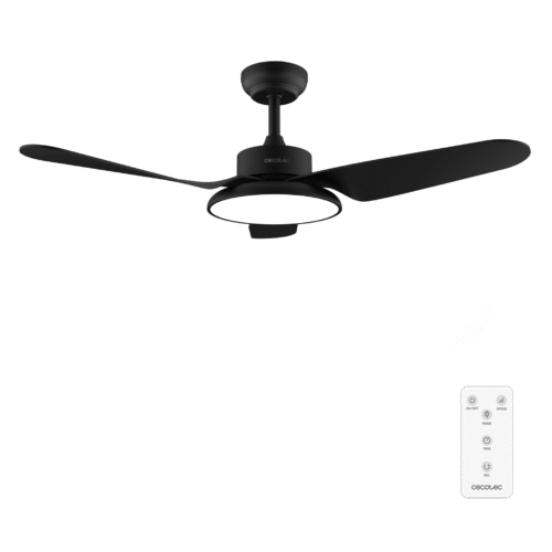 Ventilador de techo EnergySilence 4800 Light White con luz LED encendida y mando a distancia