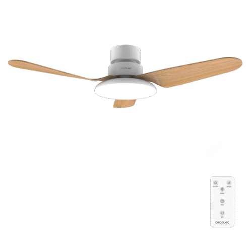 Ventilador de techo EnergySilence 4800 Light White con luz LED encendida y mando a distancia