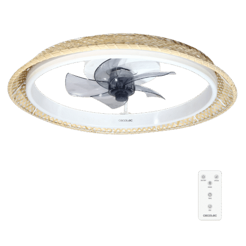 8631 Ventilador de techo EnergySilence 4800 Light White con luz LED encendida y mando a distancia