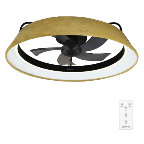 Ventilador de techo EnergySilence 4800 Light White con luz LED encendida y mando a distancia