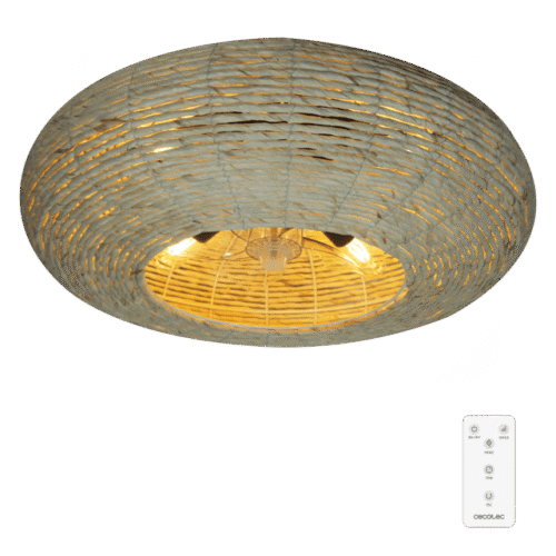 8642 Ventilador de techo EnergySilence 4800 Light White con luz LED encendida y mando a distancia