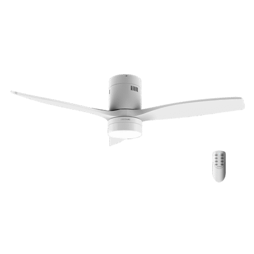 Ventilador de techo EnergySilence 4800 Light White con luz LED encendida y mando a distancia