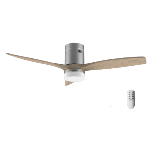 A01_EU01_107149 Ventilador de techo EnergySilence 4800 Light White con luz LED encendida y mando a distancia