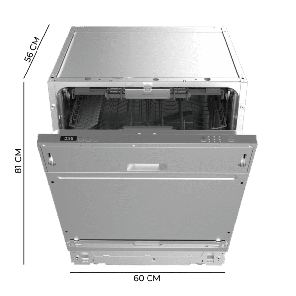 Imagen 4 Lavavajillas integrable Bolero Aguazero 6502 Full-BI C con motor Inverter Plus, 14 cubiertos, eficiencia energética C y sistema de tercera bandeja superior.