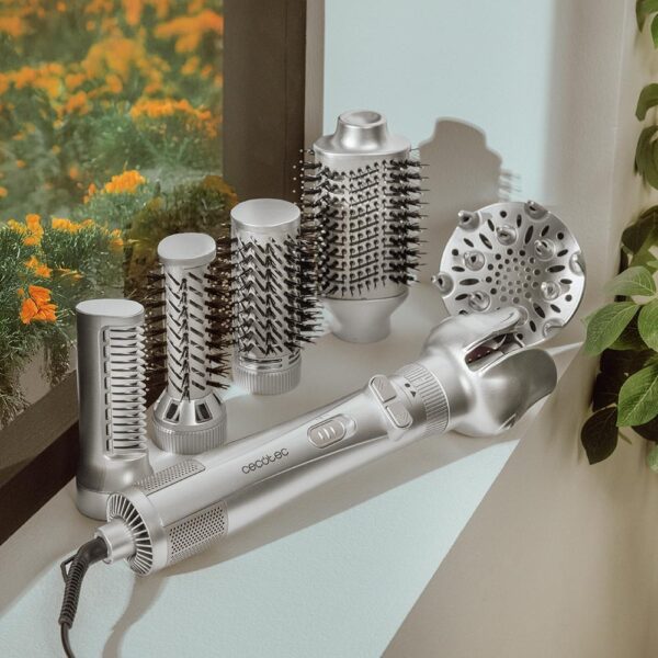 Imagen 6 Cepillo de aire Cecotec CeramicCare 6in1 Gyro de 1100W. Moldea, riza y seca con 6 cabezales intercambiables y tecnología rotativa para resultados profesionales.