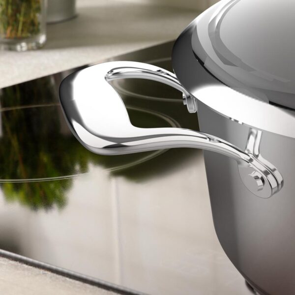 Imagen 5 Olla Polka Classy 24 Pot Steel de acero inoxidable 18/10. Capacidad de 4 L y 24 cm de diámetro. Apta para todas las cocinas, inducción y con tapa de cristal.