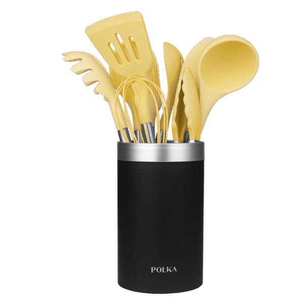 Vista frontal del Set de 6 cuchillos Cecotec Swiss Chef color negro con hojas de acero inoxidable y revestimiento cerámico en su caja original