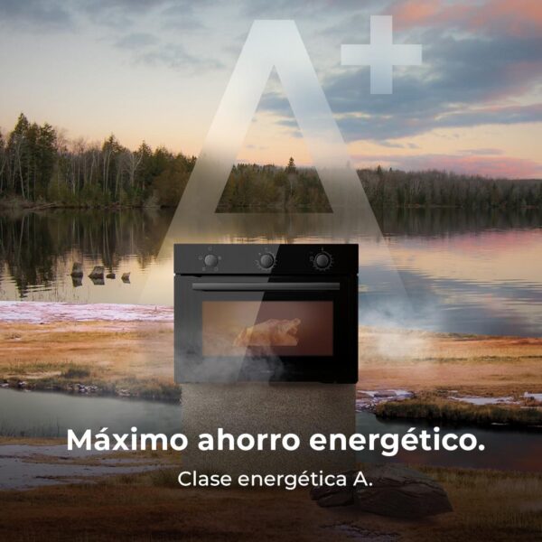 Imagen 7 Horno integrable Cecotec Bolero Hexa C134500 de 56L y 2800W. Diseño Glass Black, eficiencia energética clase A y 4 funciones de cocción para recetas perfectas.