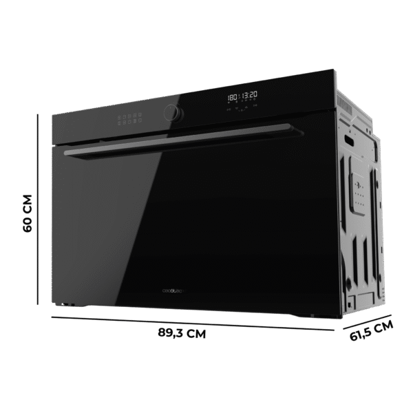 1335-Imagen-3 Imagen 3 Horno Cecotec Bolero Hexa AF319000 Glass Black de 133L con Airfryer Master, Pizza Master y Steam Assist. Cocción uniforme y limpieza Steam EasyClean Clase A.