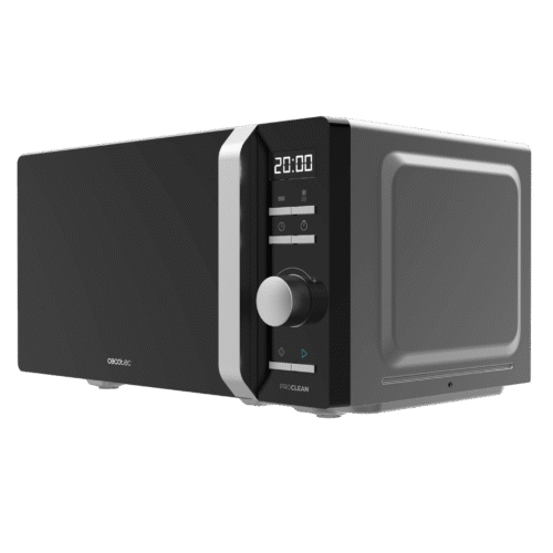 Microondas Cecotec ProClean 3010 color blanco con mandos giratorios y tirador frontal